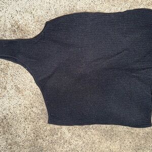 Black Ribbed Knit Sweater